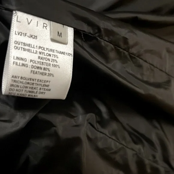 LVIR Hooded Leather Puffer Coat Size M - Picture 13 of 15